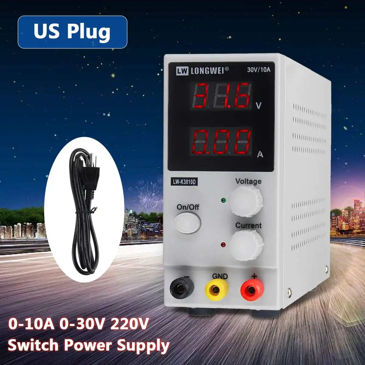 

30V 10A 220V Adjustable Switching Regulator DC Power Supply K3010D Laptop Repair Rework 200-240V