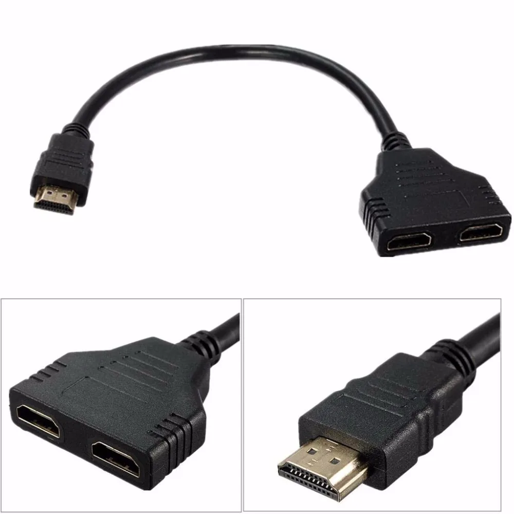 Новое поступление 2019 кабель внешний разъем 1 штекер Двойной HDMI 2 гнездовой Y