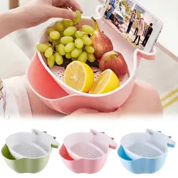 Creative Double Layer Fruit Plate Kitchen Living Room Fruit Tray Leachate Basket Cartoon Lazy Watching Video Plate Creative Double Layer Fruit Plate Kitchen Living Room Fruit Tray Leachate Basket Cartoon Lazy Watching Video Plate