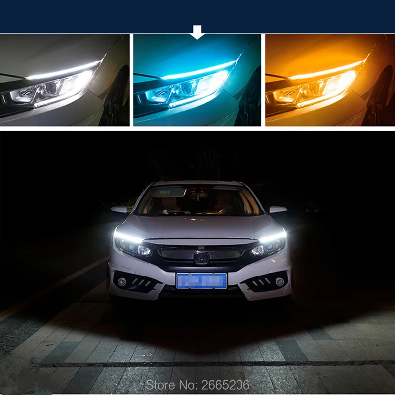 

2PCS Car LED Ultrathin Daytime Running Light Signal Light stickers for SUBARU Forester Outback impreza Legacy XV accessories