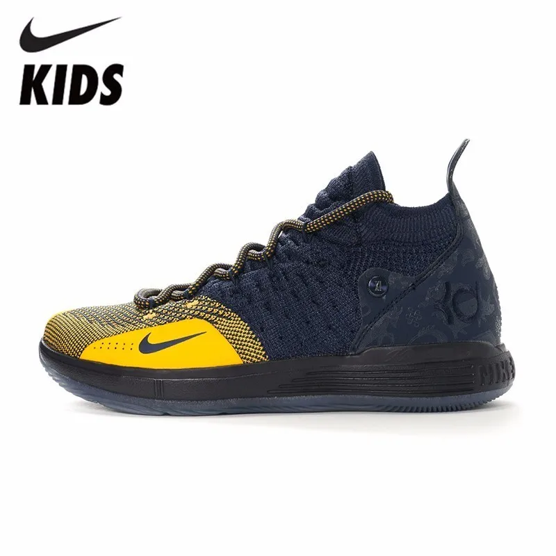Nike KD11 (GS) Новое поступление Оригинальные удобные детские уличные легкие баскетбольные кеды # AH3465