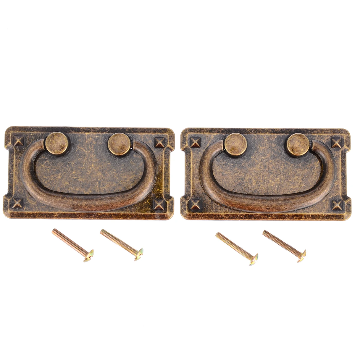 2 Set Antique Bronze Door Handles Cupboard Drawer Cabinet Drop Pull Handle Knob With Screws For Home Furniture
