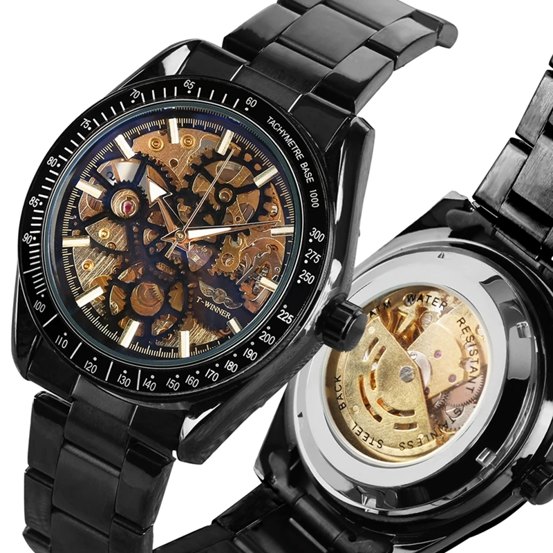 WINNER Retro Bronze Automatic Watch Gear Skeleton Men Watch Male Clock Steampunk Mechanical Men s Fullmetal 1 WINNER Retro Bronze Automatic Watch Gear Skeleton Men Watch Male Clock Steampunk Mechanical Men s Fullmetal 4
