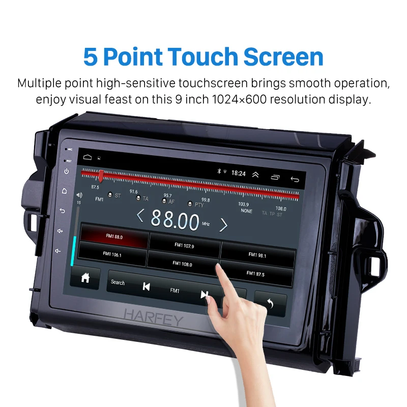 Flash Deal Harfey 2din 9"Android 8.1 GPS Car Radio For TOYOTA FORTUNER/COVERT 2015-2018 car Multimedia Player Wifi HD Touchscreen Head Unit 2