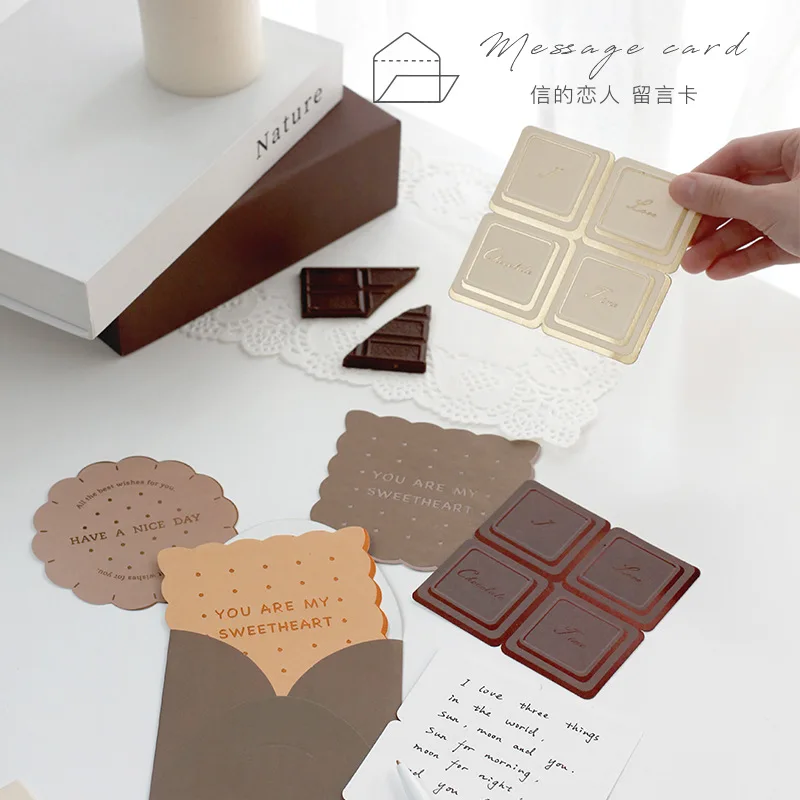Поздравительная открытка печенье, шоколад открытка ежедневно DIY время Управление оставьте сообщение