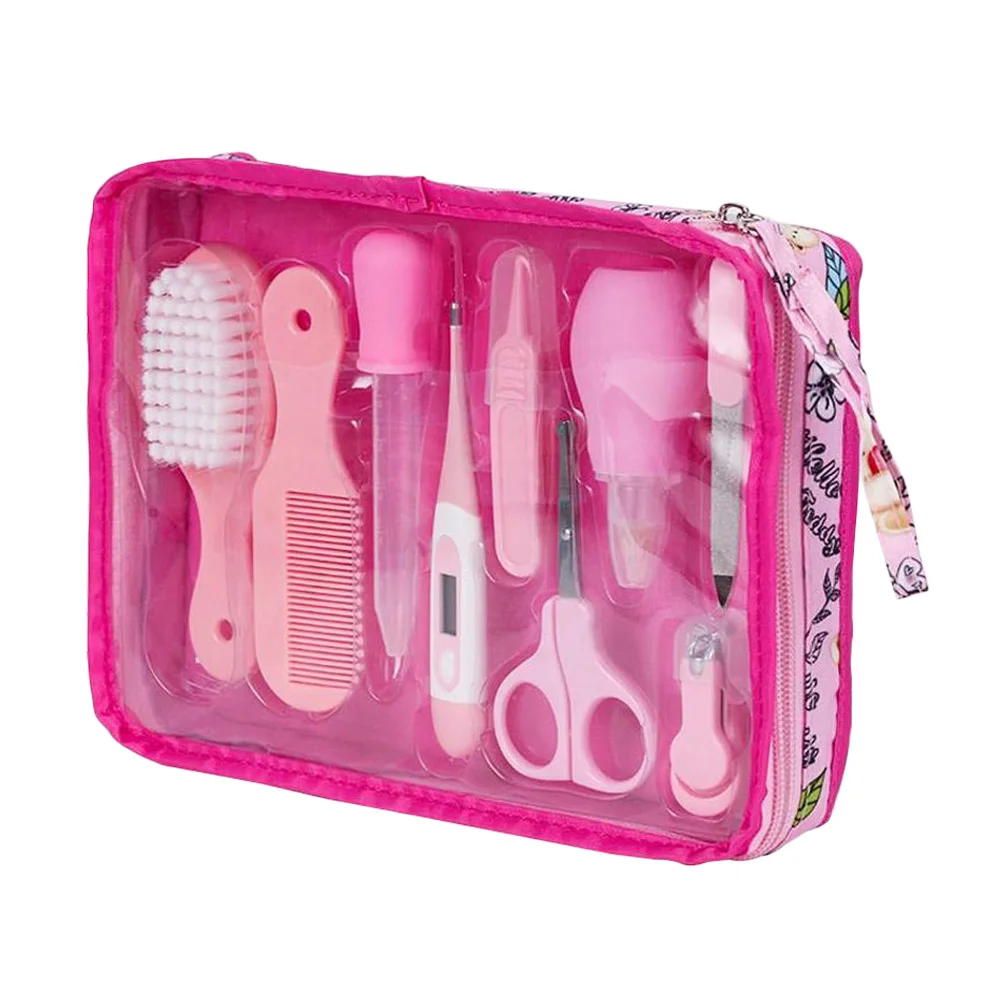 

9pcs/Set Multifunction Newborn Baby Kids Nail Hair Health Care Thermometer Grooming Brush Kit Healthcare Accessories
