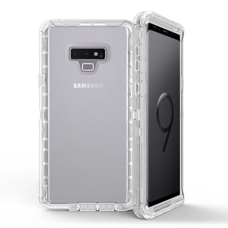3 в 1 прозрачный чехол с роботом для Samsung Galaxy Note 9 8 S9 S8 + 360 полная защита