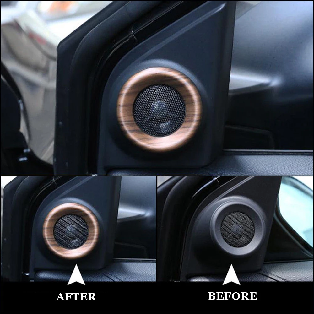 4 шт. деревянная Внутренняя дверь динамик панель крышка пластиковая отделка для Honda CRV- с клейкой лентой