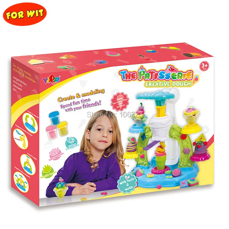 24 pcs/lot, Ice Cream Machine Playdough Toy, Patisseries Making Play