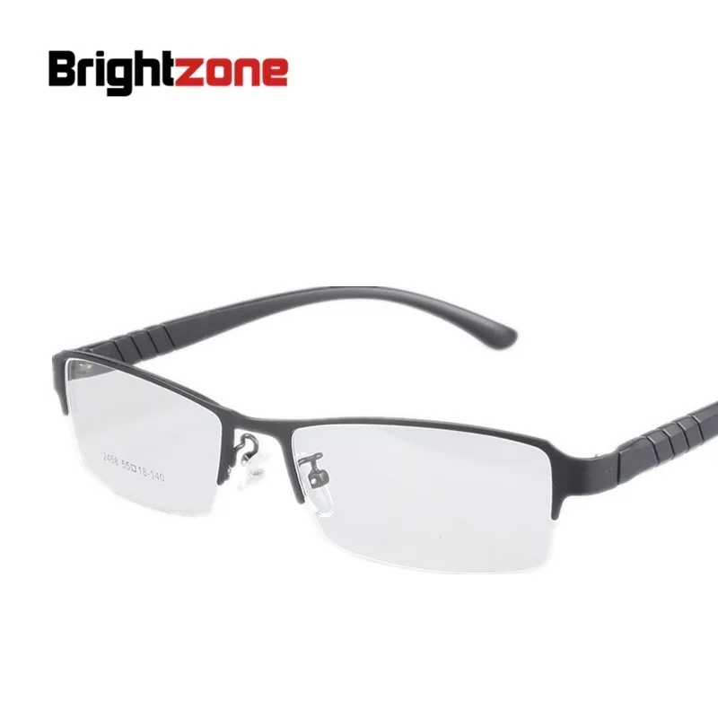 Brightzone New Myopic Male Optics Metal Half Frame Men Eyeglasses Fake Vintage Clear Optical