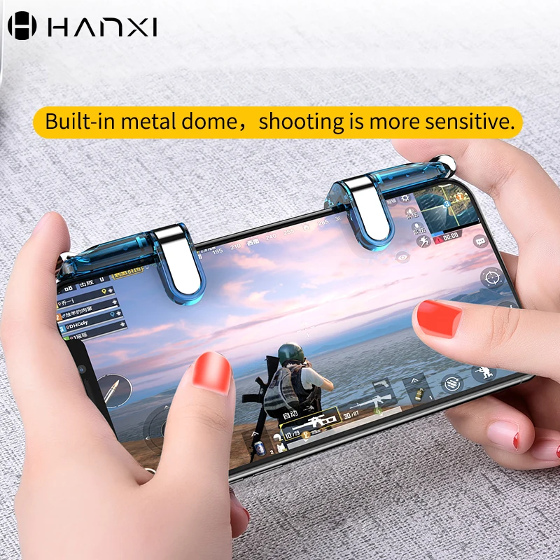 

Phone Game Metal Trigger Fire Button Sensitive Aim Joysticks Gamepad For iphone Android PUBG Gaming Controller L1R1 Shooter