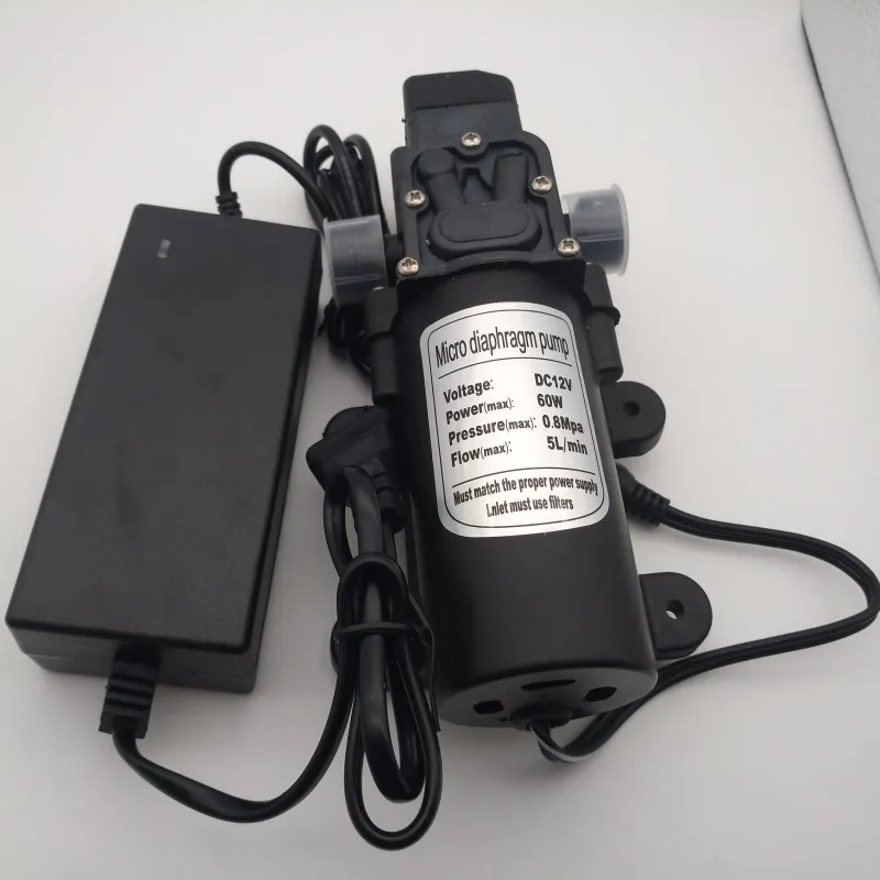 12V 6A 60 Вт самовсасывающий мелкие брызги спрея, микро мембранный насос с преобразователь переменного тока в постоянный адаптер Питание для тумана Системы