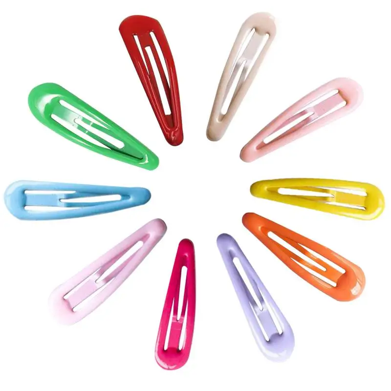 

Candy Color Hairpin Cute For Baby Kids Girls Children Sweet Headwear Hair Accessories Metal Drop-shaped Side Clip