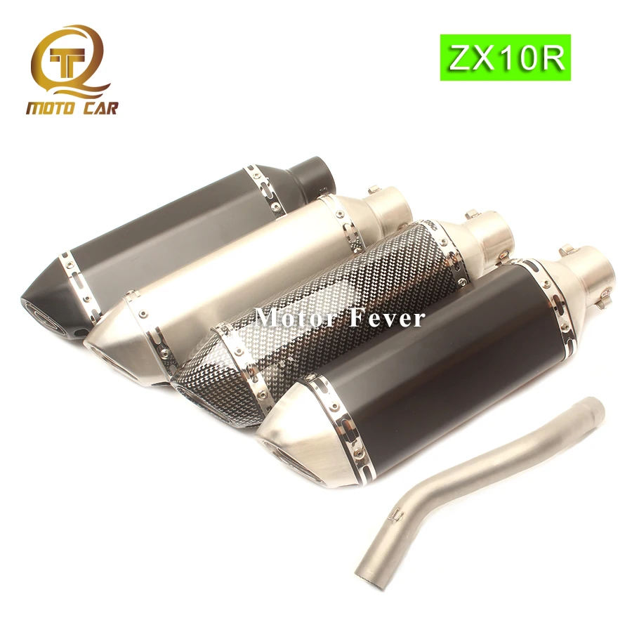 

Motorcycle Full Exhaust TIP System DB Killer mid Tube De Escape 51mm Muffler for Kawasaki Zx10r Exhaust Akrapovic 2008 2009 2010