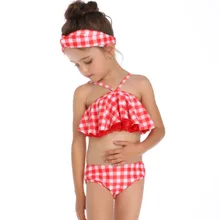 Одежда для мамы и дочки, комплект бикини, летний купальник для мамы и дочки, кружевной купальник в клетку, одинаковые комплекты для семьи, зима-весна