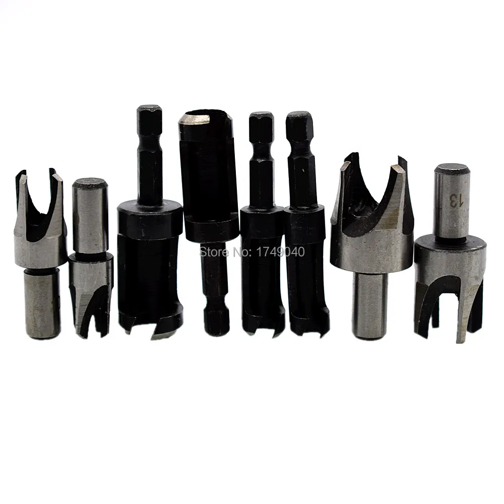 8 Piece Woodworking Drill Bit Wood Plug Cutter Set Dowel Maker Cutting Tool Straight/Tapered