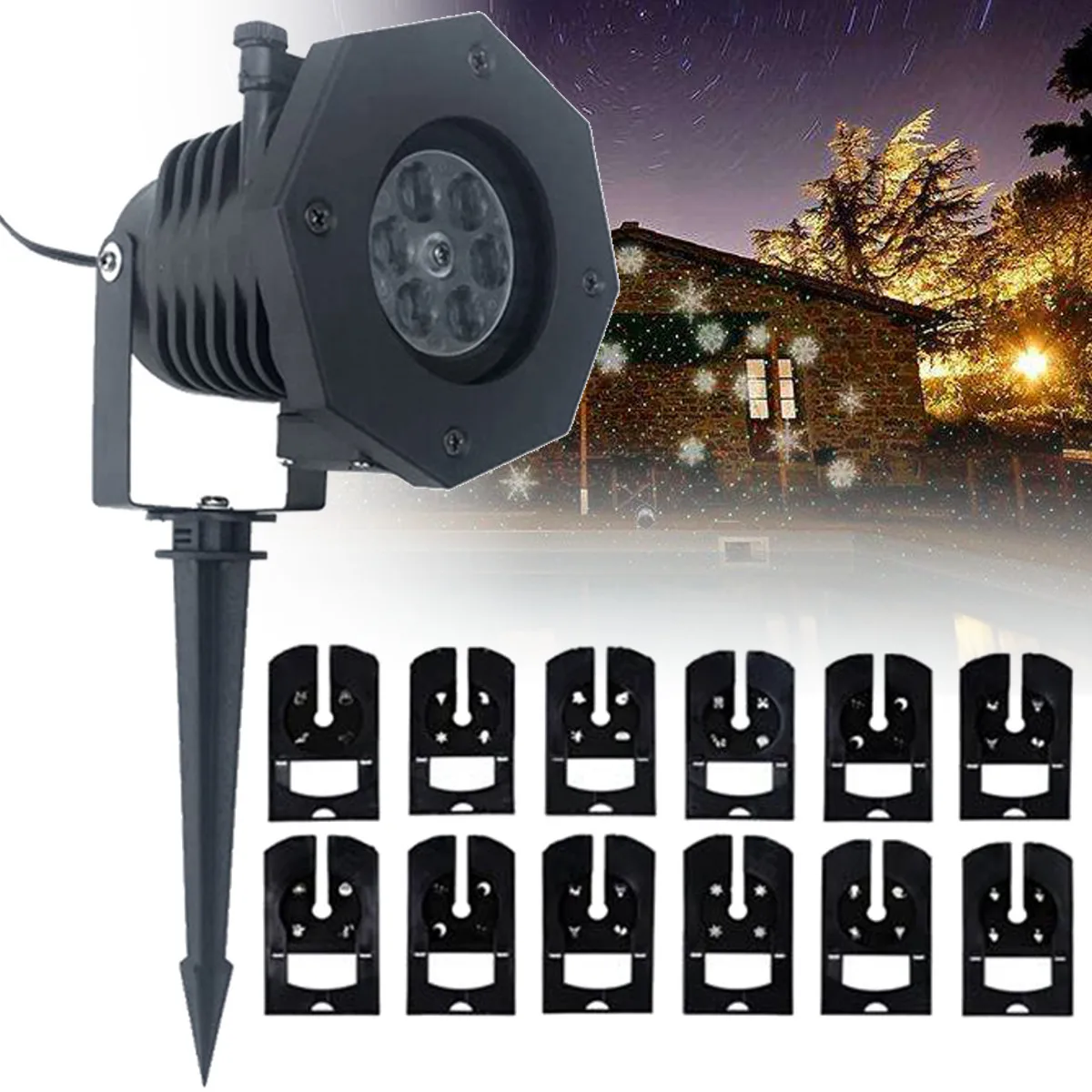 

Home Decoration Waterproof Outdoor LED Moving Laser Projector Light Landscape Garden Christmas Party wedding Card Snowflake Lamp