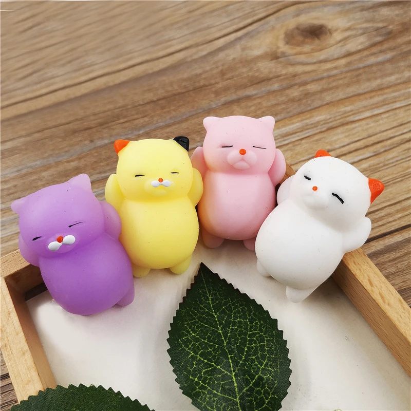 

4pcs 3D Cute Mochi Squishy Toy Lazy Cat Slow Rising Kawaii Kids Toys Panda Bear Animal Stress Relief Abreact Toy