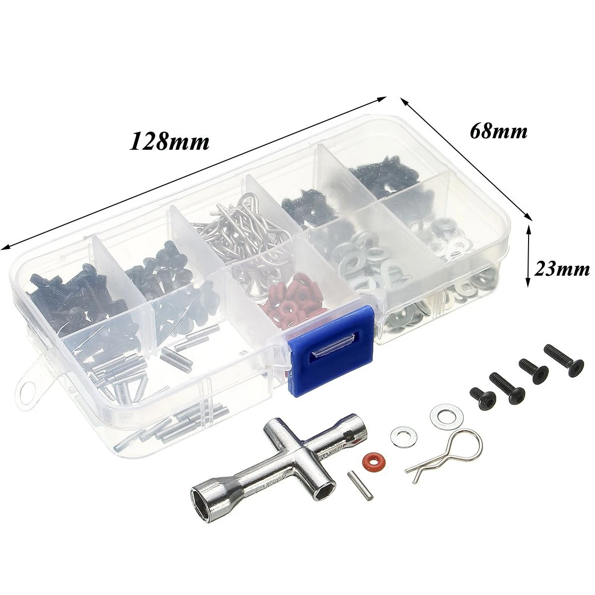 

270Pcs Repair Tool Screws Box Kit For 1/10 HSP RC Car Accessories 128x68x23mm For Hardware Tool Accessories