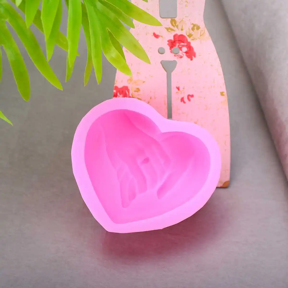 DIY двойная Роза силиконовая форма-сердце помадка форма для мыла 3d форма для мыла ручной работы делая инструмент подарки на Пасху