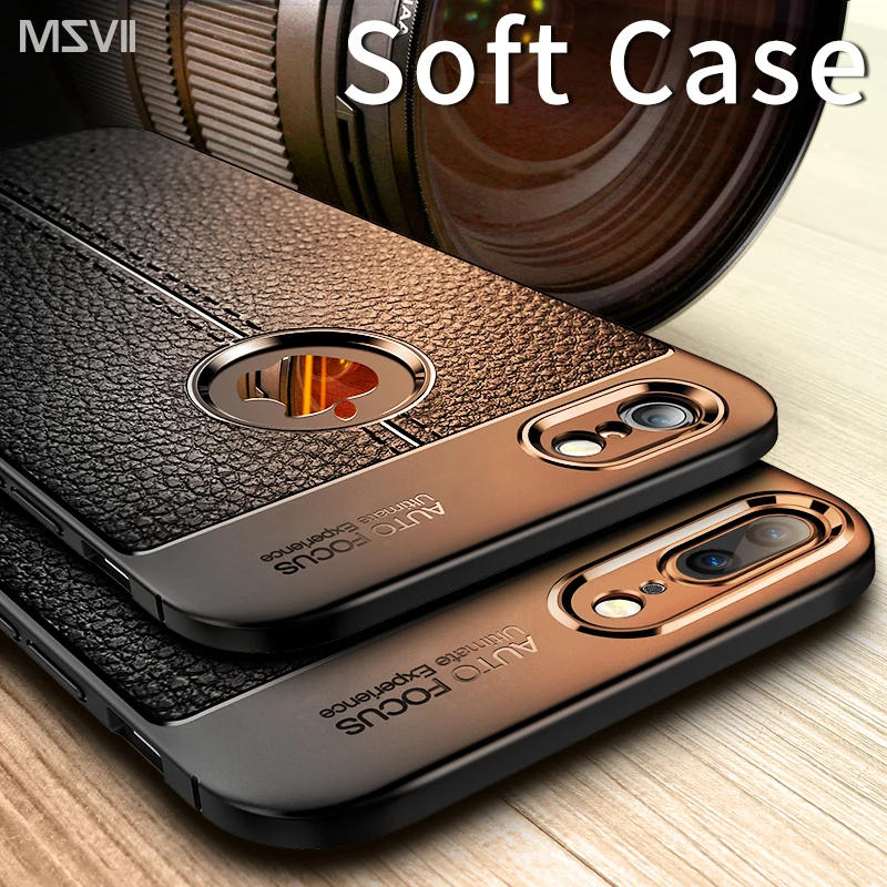 Msvii ТПУ чехол для iPhone 7 силиконовый Coque Бизнес 8 6 S Plus мягкий принципиально 360