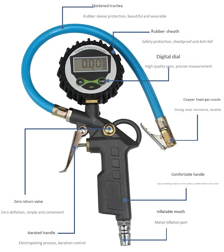 Манометр для автомобильных шин, цифровой дисплей, монитор давления в шинах, мониторинг надувания