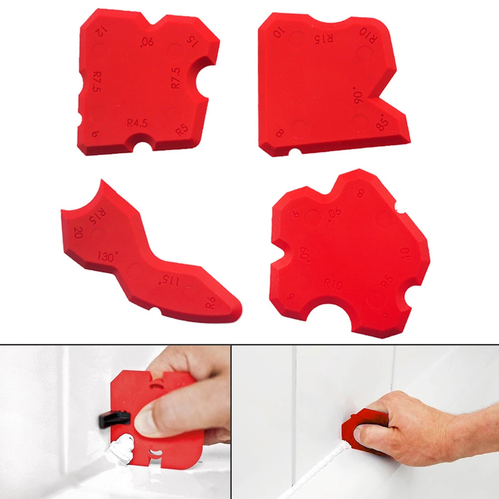 

4Pcs Profiling Caulking Smoothing Finishing Applicator Tool Kit Grouting Silicone Sealant Corner Scraper Line Joint