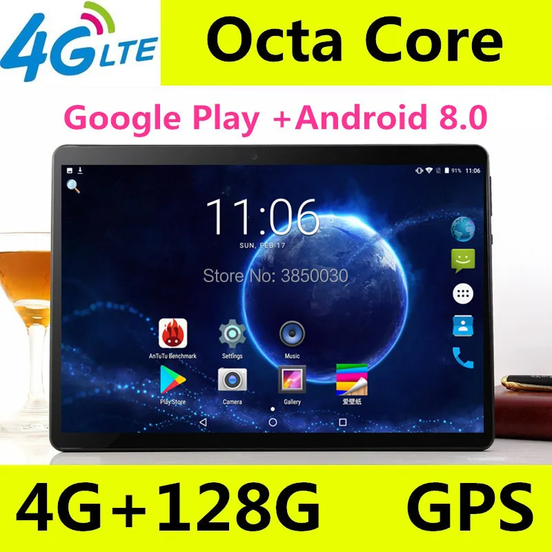 2019 T900 Octa Core 10.1 Inch tablet MTK8752 Android Tablet 4GB RAM 64GB ROM Dual SIM Bluetooth GPS Android 8.0 10 Tablet PC
