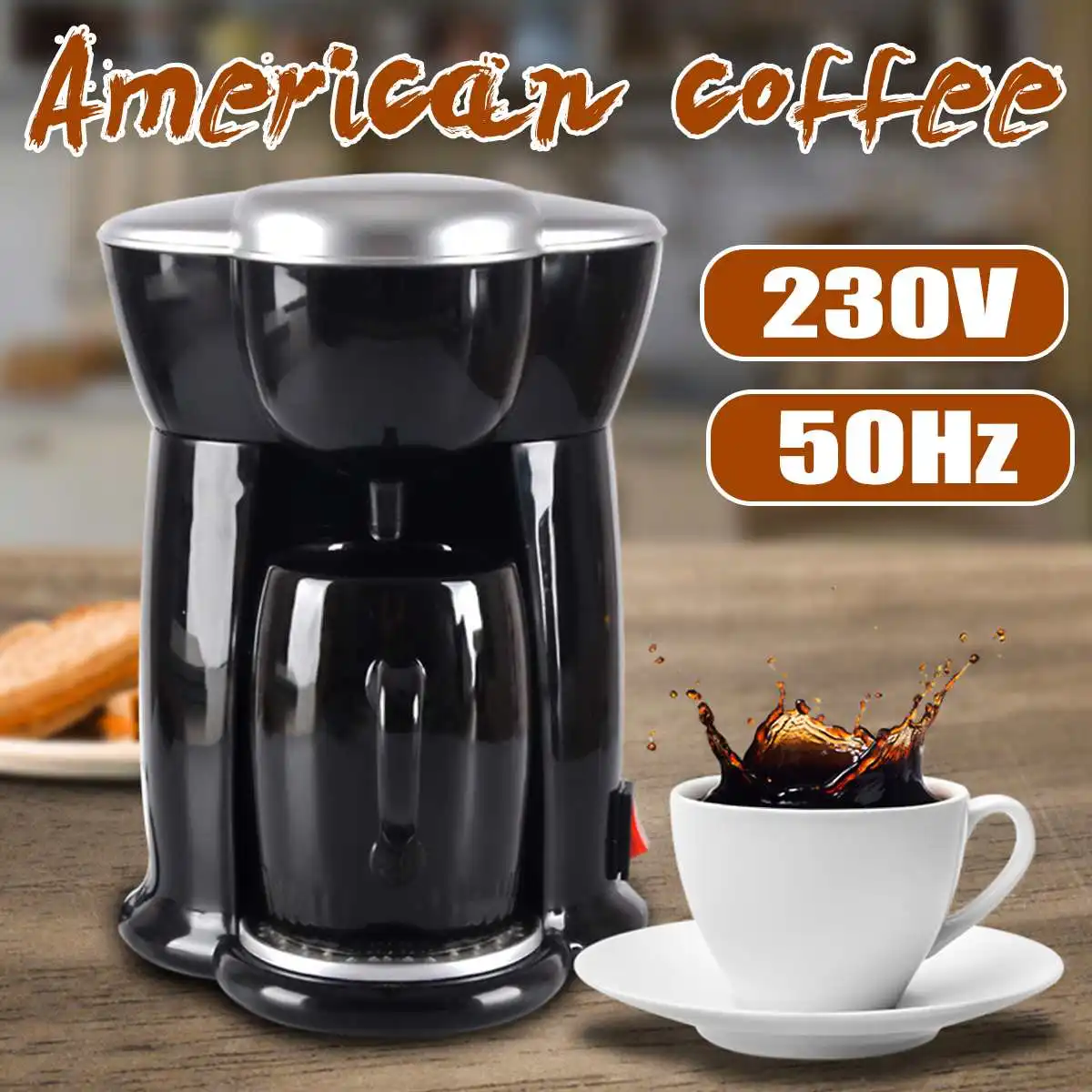 

Warmtoo 230V 300W American Coffee Maker Machine Drip-type Coffee Maker Mini Household Automatic Coffee Tea Machine Dual Use