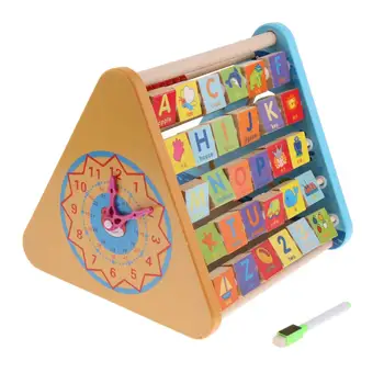 

5 in 1 Montessori Materials Abacus Clock Whiteboard Counting Game Early Learning Educational Toys Gift for Children Kids