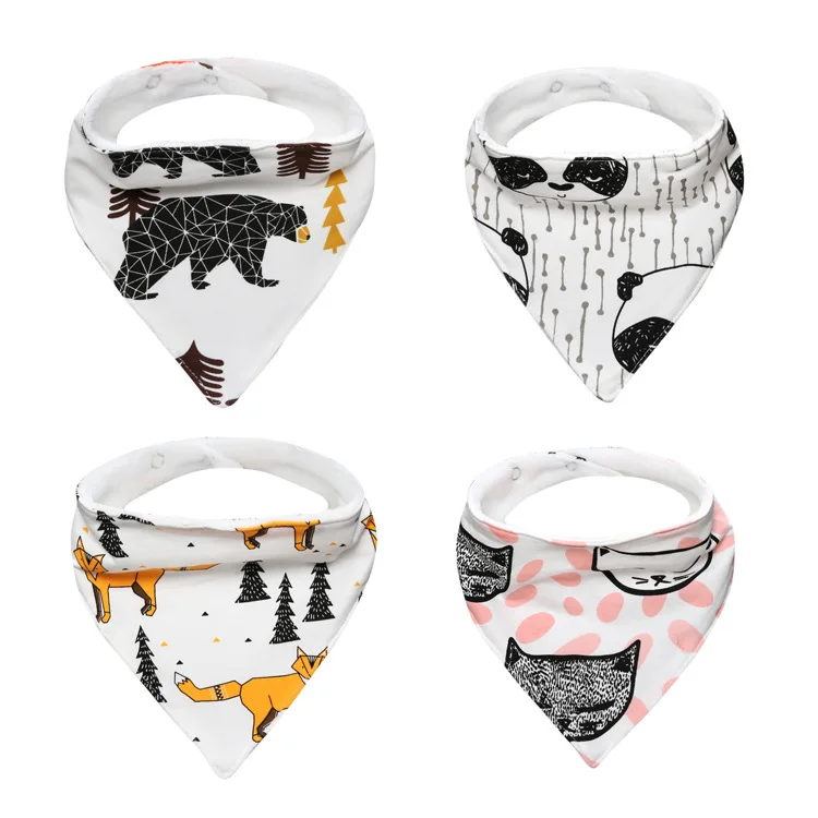 Laleben 2019 Baby Triangle Scarf Double Mouthwash Scarf 4 Pieces A Set Baby Stuff for Newborns Unisex Fashion Baby Burp Cloths