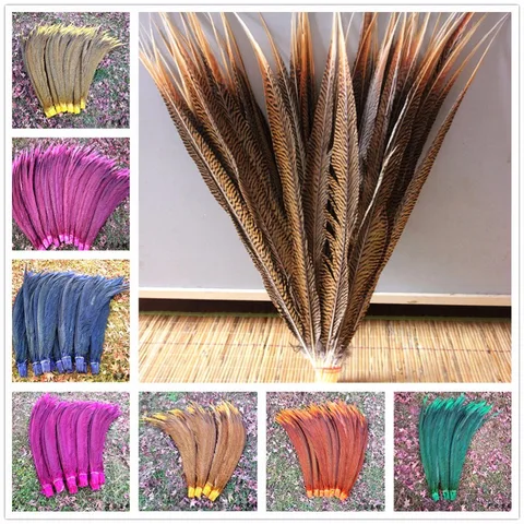 Quente Pces Natural Dourado Faisão Cauda Penas 50-55 cm 20-22 Polegadas Lady Amherst 20 – 100