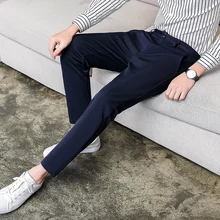 Men's Trousers Spring New Youth Fashion Nine Pants Trousers Slim Feet Youth Suit Pants Personality Youth Casual Men's Clothing цена Men's Trousers Spring New Youth Fashion Nine Pants Trousers Slim Feet Youth Suit Pants Personality Youth Casual Men's Clothing цены онлайн