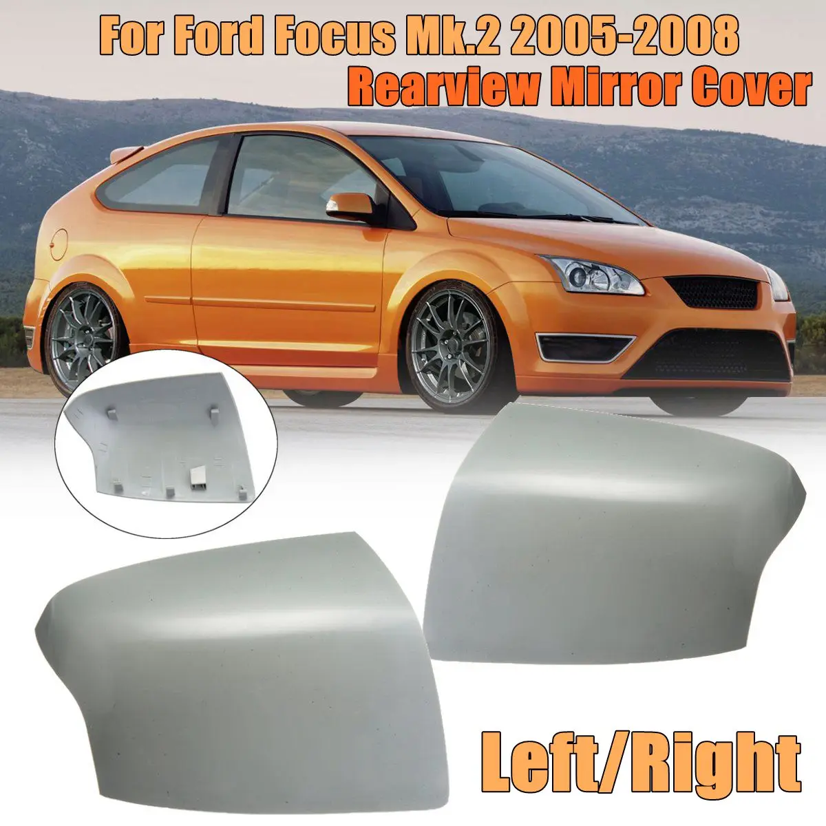  1 Pair Left Right Side Car Rear View Mirror Wing Cover Case Trim Grey Color for Ford for Focus Mk2 
