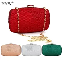 Красный, Полный Стразы Для женщин вечерние сумки серебро сумка-клатч золотистого цвета со стразами свадебные сумочки цепи плеча сцепления кошелек сумка