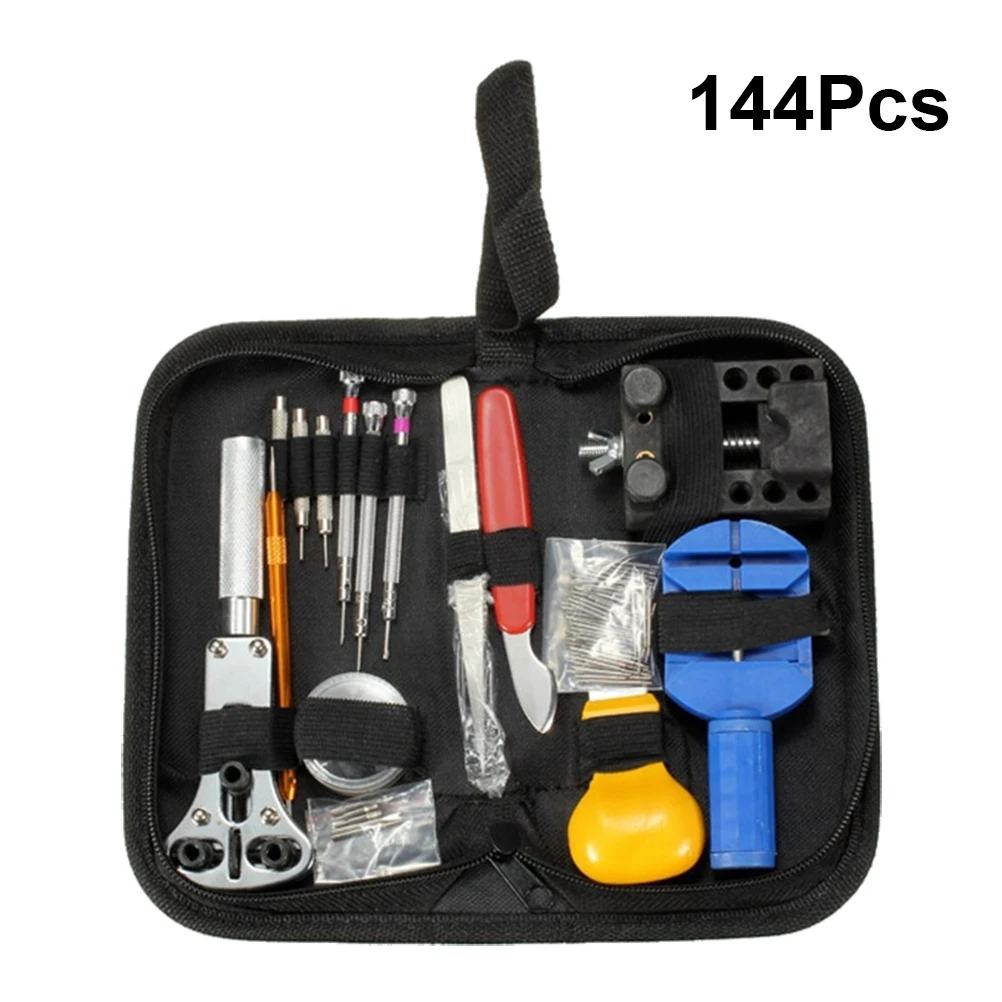 

144 Pcs Watch Repair Kit Portable Professional DIY Watch Maintance Kits Watch Case Opener Link Pin Tool Set with Carrying Case