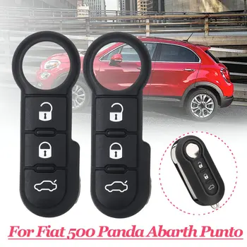 

2 PCS Fob Key Remote 3 Button Rubber Key Pad For Fiat 500 Panda Abarth Punto 3 Button Remote Car Key Pad