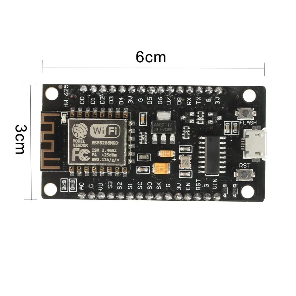 

Wireless module NodeMcu v3 Lua WIFI Internet of Things development board ESP8266 with pcb Antenna and usb port ESP-12E CH340