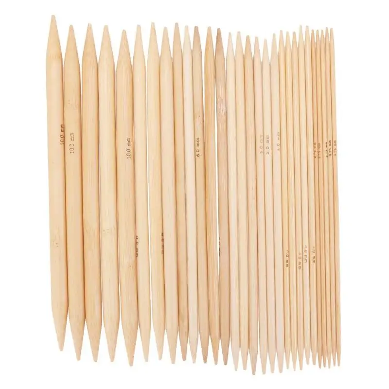 

75Pcs/set 20cm Bamboo Knitting Needles Double Pointed Sweater Weave Knitting Crochet Hooks DIY Knitting Tools