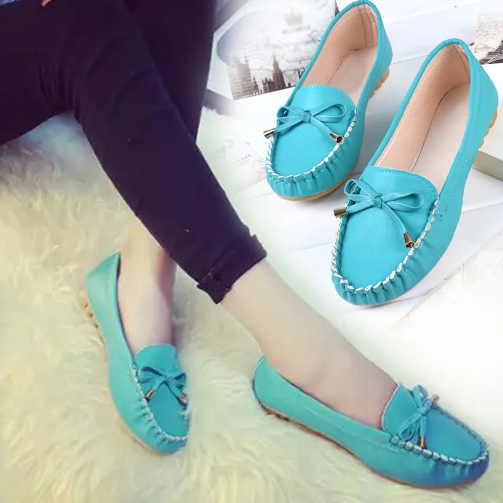 

YJSFG HOUSE Women Soft Leather Flat Shoes Woman Slip On Loafers Comfy Ballet Shoes Casual Female Moccasins
