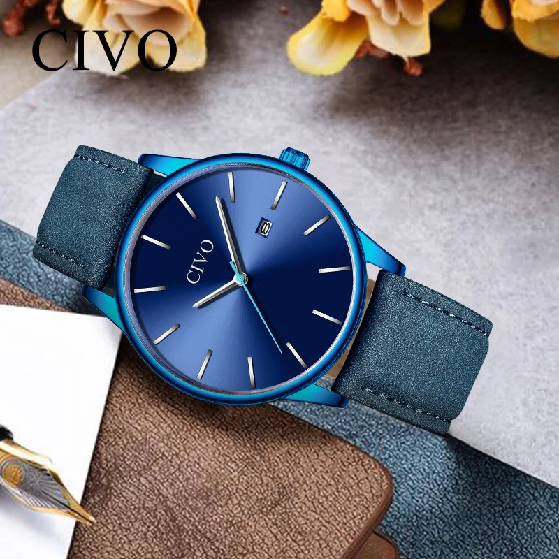 

CIVO 2019 New Fashion Minimalist Mens Watches Men Quartz Watch Clock Stainless Steel Waterproof Sport Wristwatch Clocks