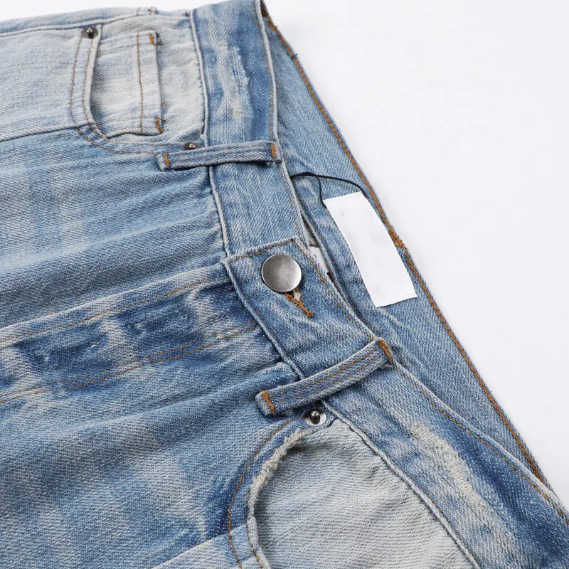 Baby Hemden Blue Mujer Azul Shengpalae Longitud Completa Moda Pantalones Cintura Denim Luz Nueva Botón De 2019 Primavera Mediados Sc57105s 1q1fRT