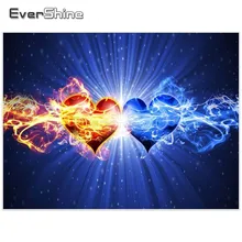 EverShine DIY Diamond Embroidery Full Display Heart Picture Of Rhinestones Diamond Painting Cross Stitch Handicraft Art Gift