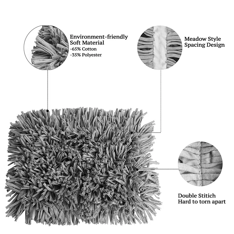Нюхательный коврик для собак-коврик для корма для собак-серый коврик для корма-стимулирует естественные навыки старения-легко заполнять-прочный