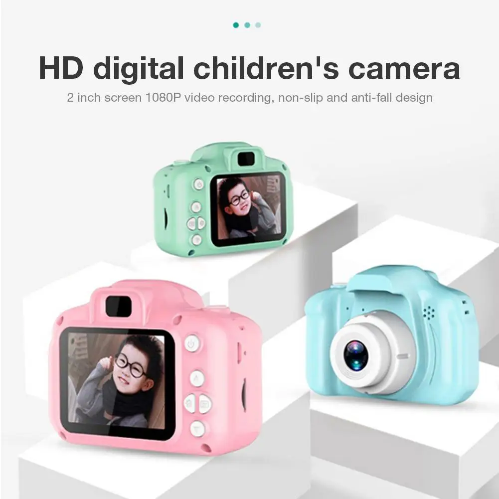 2 pulgadas de pantalla HD recargable Digital Mini cámara de Niños de dibujos animados de la Cámara juguetes al aire libre fotografía apoyos para niño regalo de cumpleaños