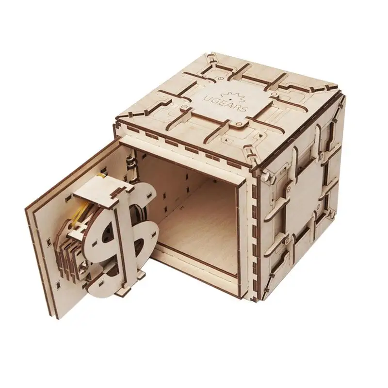 

DIY Assembly Wooden Puzzle Toy Innovative Lock Box Mechanical Transmission Model