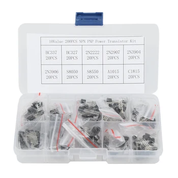 

200pcs(10 Values x20) Power Transistor Assortment Kit Box BC337 BC547 2N2222 NEW