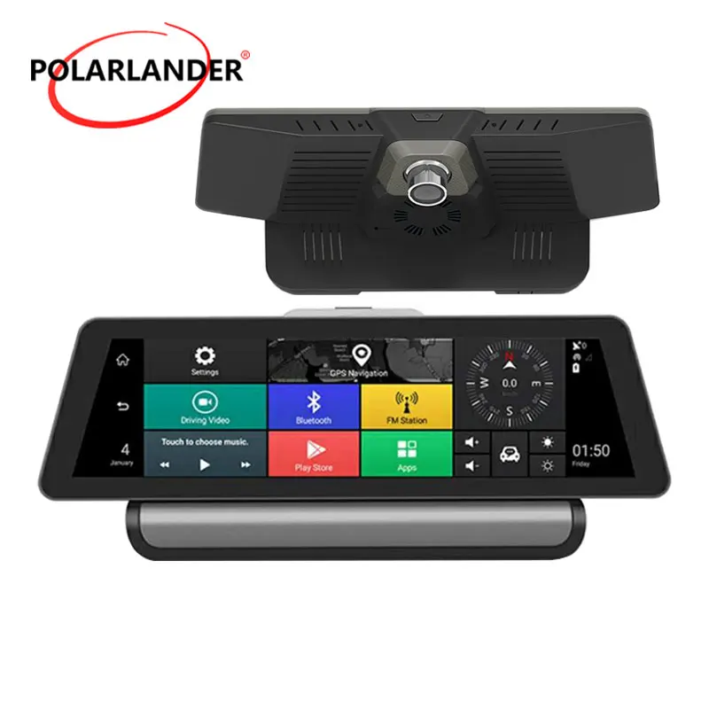 10 дюймов 4 г Android двойной объектив gps навигации Автомобильный dvr 1080 P видео камера ADAS Full HD видеокамера Bluetooth wi fi