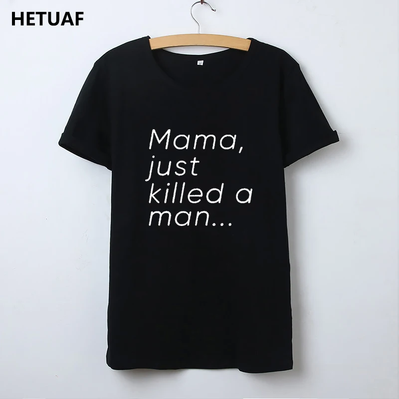 HETUAF забавная Футболка с принтом для женщин I Love Mama просто убило в стиле панк-рок