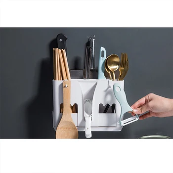 

2 Colors Multifunction Storage Box Rack Cutlery Holder Useful For Knife Spoon Chopsticks Plastic Kitchen Countertop Organizer